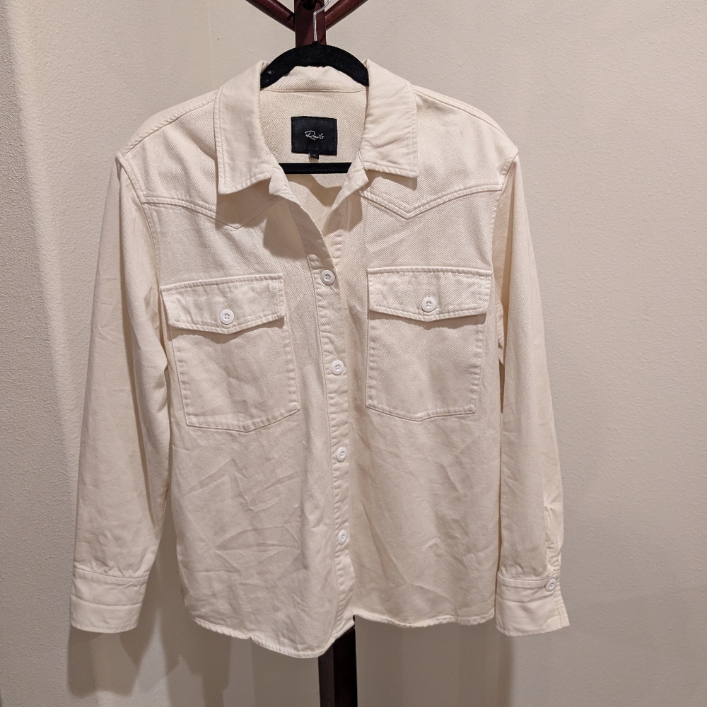 Rails Cream Button-Up Shirt, Size L